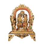 Brass Ram Darbar Stonework Complete Family 16 Inch - Temple Art | Jaipurio